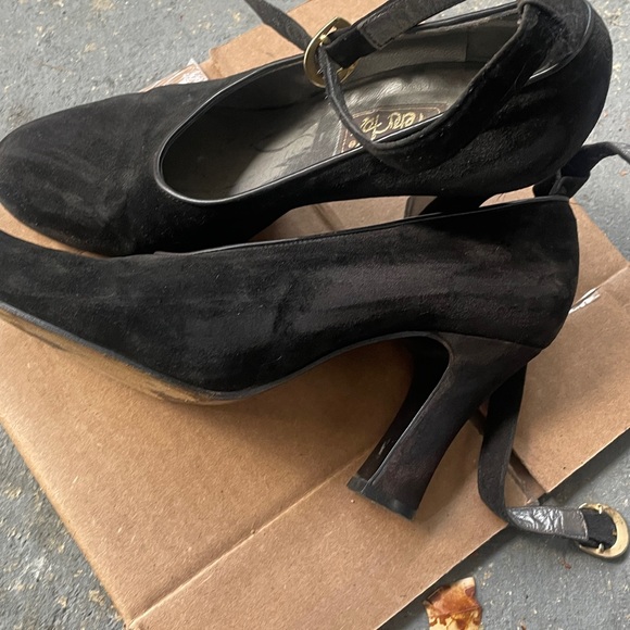 Peter Fox black leather and suede Mary Jane heel with ankle closure 8.5 US - Picture 6 of 7
